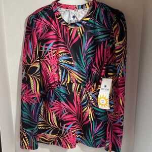 Tenth ocean long sleeve rash guard tropical print size large